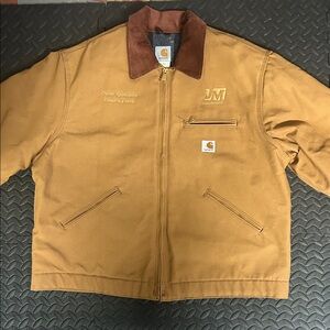 Carhartt Tan Jacket with Brown Collar